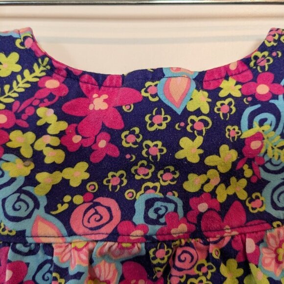Hanna Andersson Girls Dress Size 110 (US 5) Pink/Blue Colorful Floral Flower - Picture 8 of 14